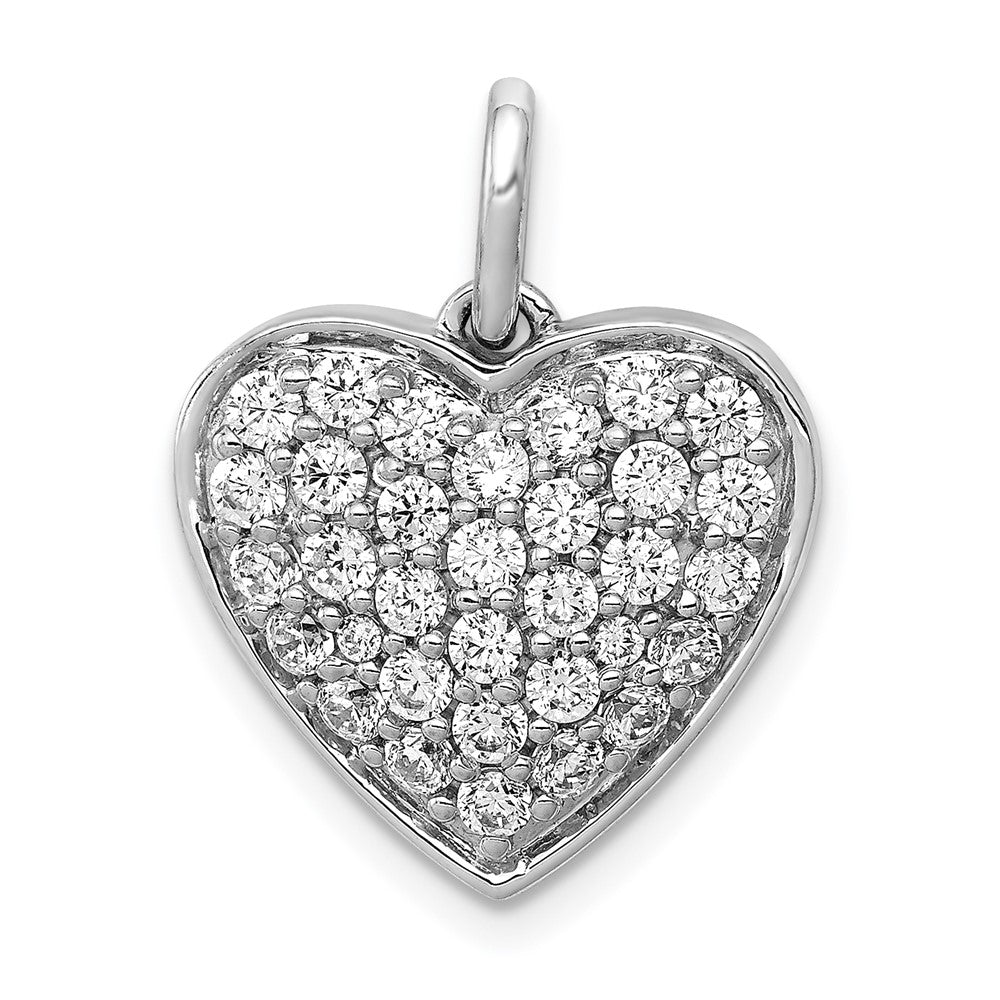 14K White Gold Lab Grown Diamond VS/SI FGH Heart Pendant
