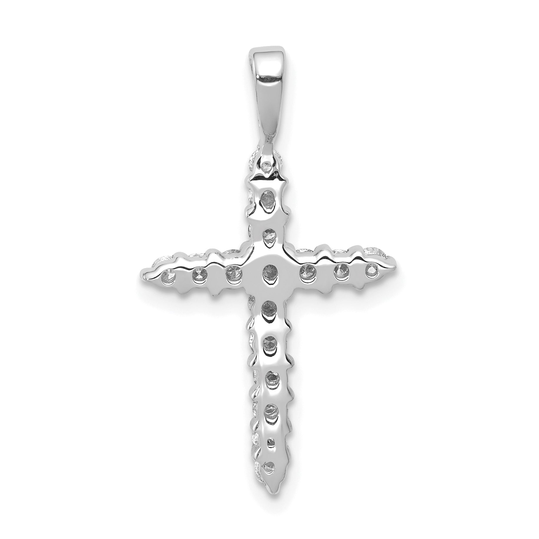14k White Gold 1/2 carat Lab Grown Diamond VS/SI+ G+ Complete Cross Pendant
