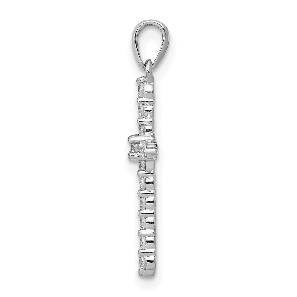 14K White Gold Lab Grown Diamond Vs/Si Fgh Cross Pendant