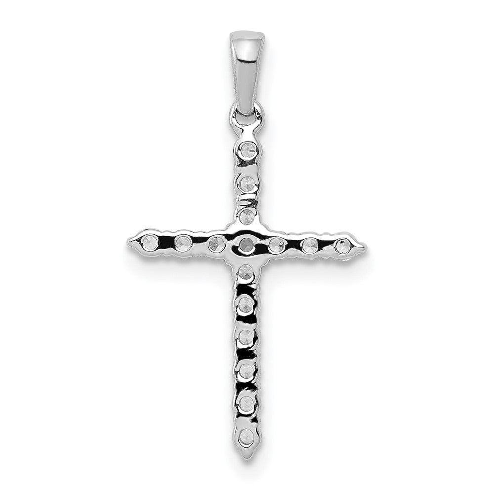 14K White Gold Lab Grown Diamond Vs/Si Fgh Cross Pendant