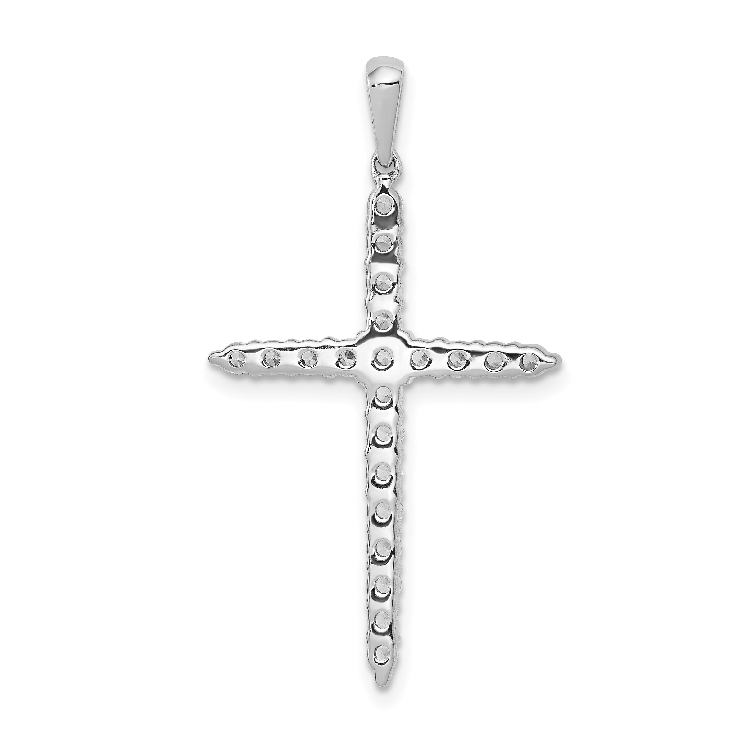 14k White Gold 1/2 carat Lab Grown Diamond VS/SI+ G+ Complete Cross Pendant