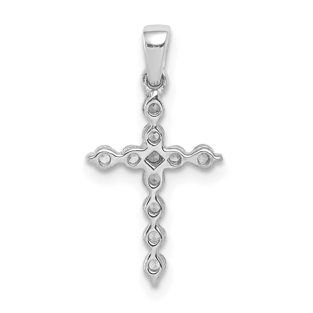 14K White Gold Lab Grown Diamond VS/SI FGH Cross Pendant