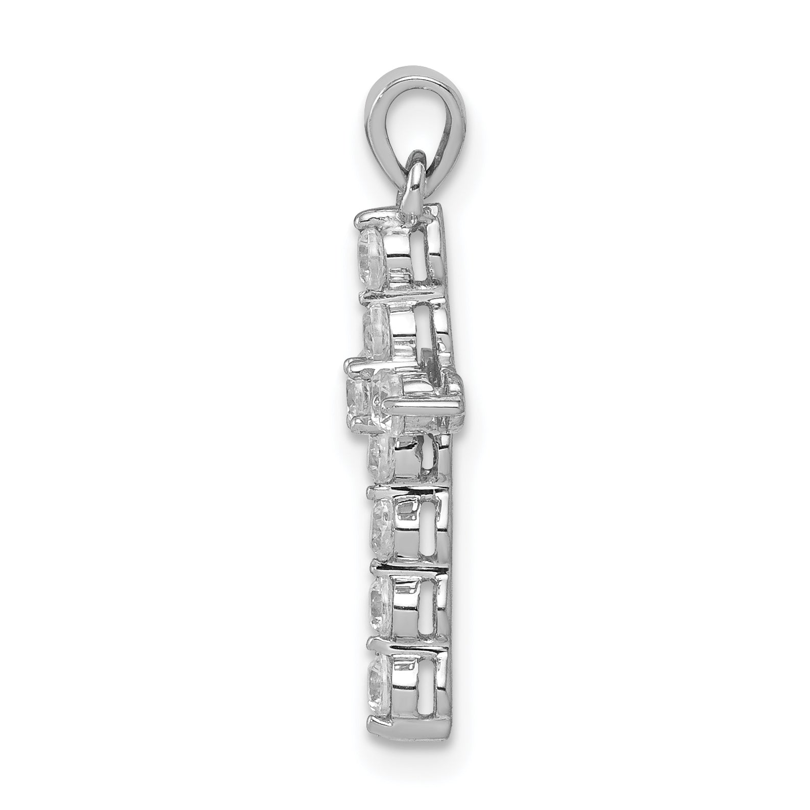 14k White Gold 3/8 carat Lab Grown Diamond VS/SI+ G+ Complete Cross Pendant