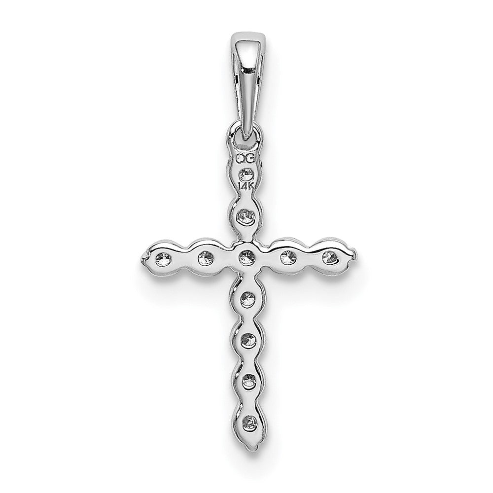 14K White Gold Lab Grown VS/SI FGH Dia Cross Pendant