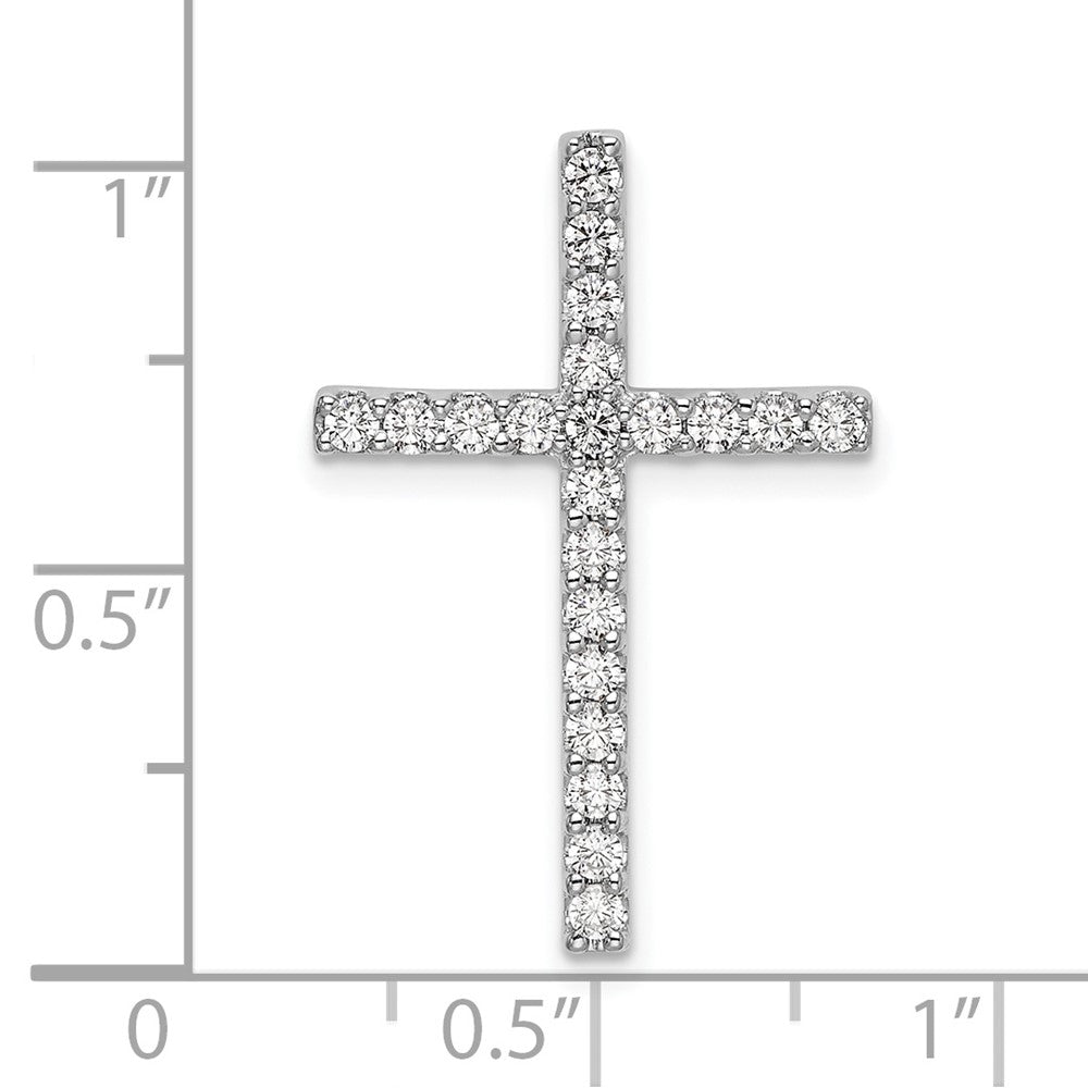 10K White Gold Lab Grown Diamond VS/SI FGH Cross Pendant