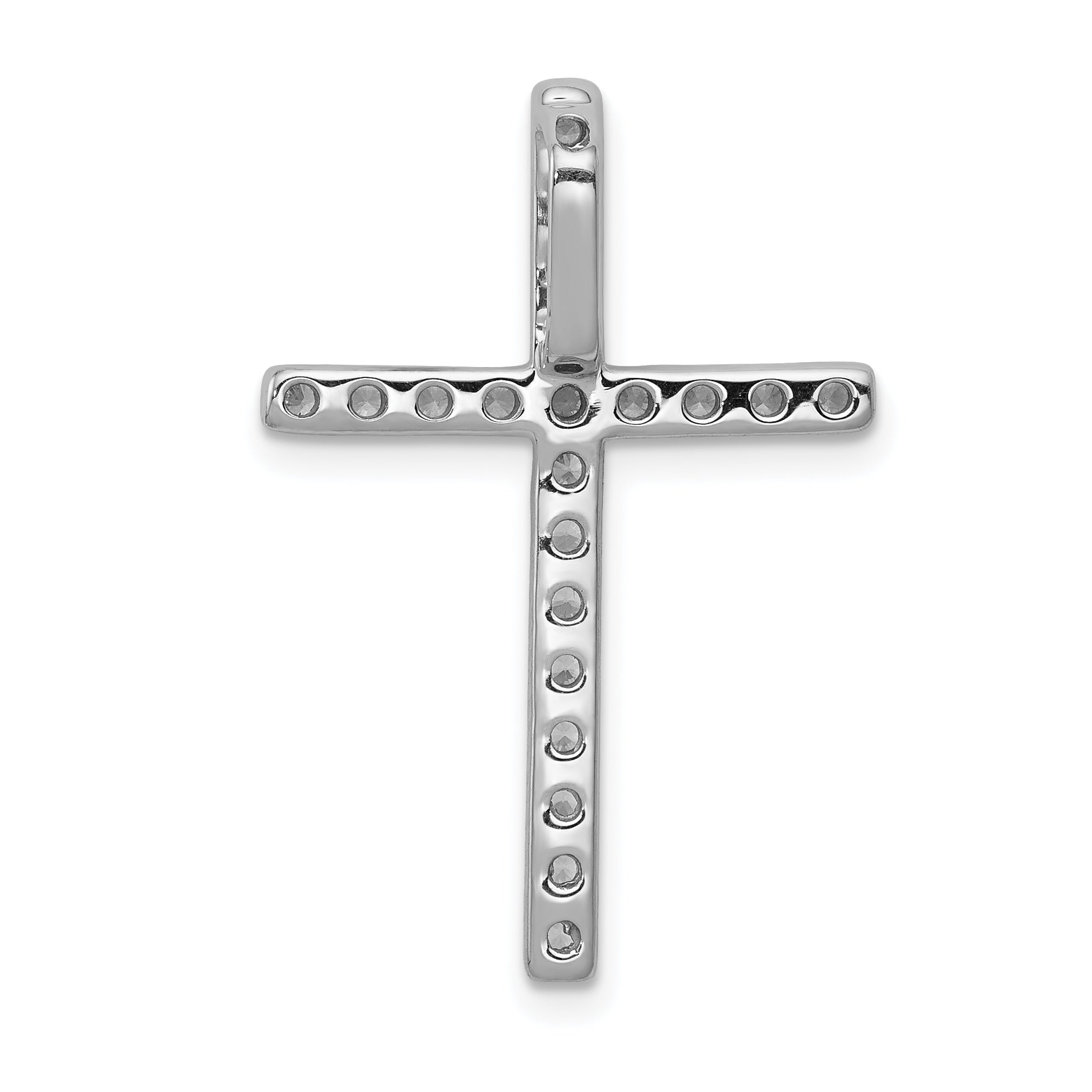 14k White Gold 1/2 carat Lab Grown Diamond VS/SI+ G+ Complete Cross Chain Slide Pendant
