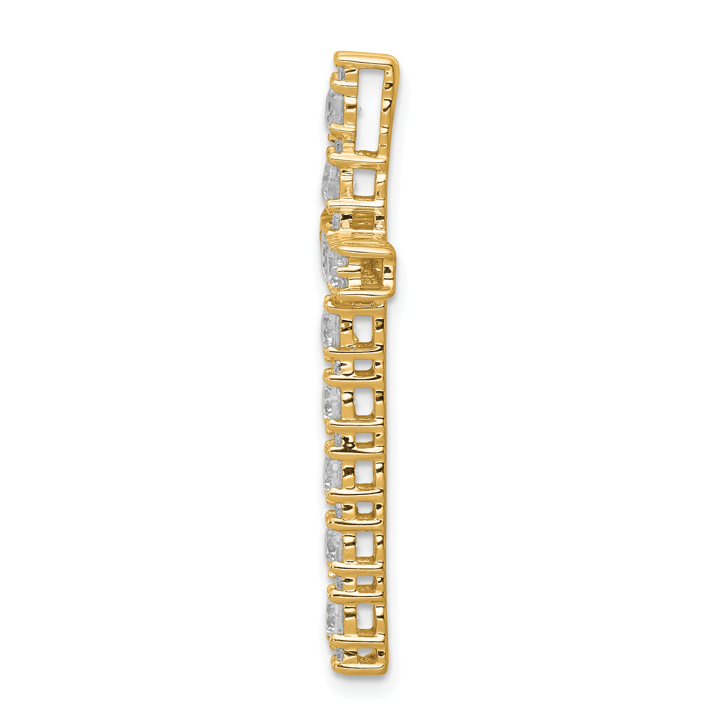 10k 1 carat Lab Grown Diamond VS/SI+ G+ Complete Cross Chain Slide Pendant