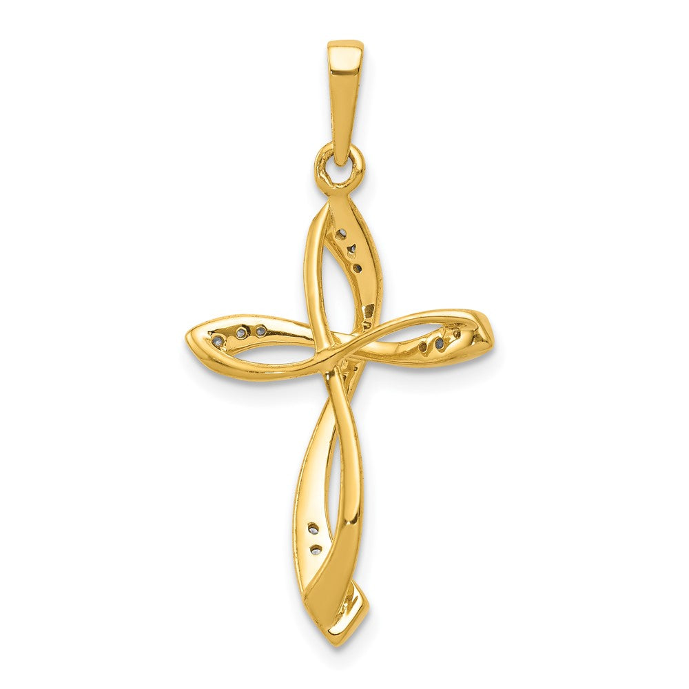 14K Lab Grown VS/SI FGH Dia Cross Pendant