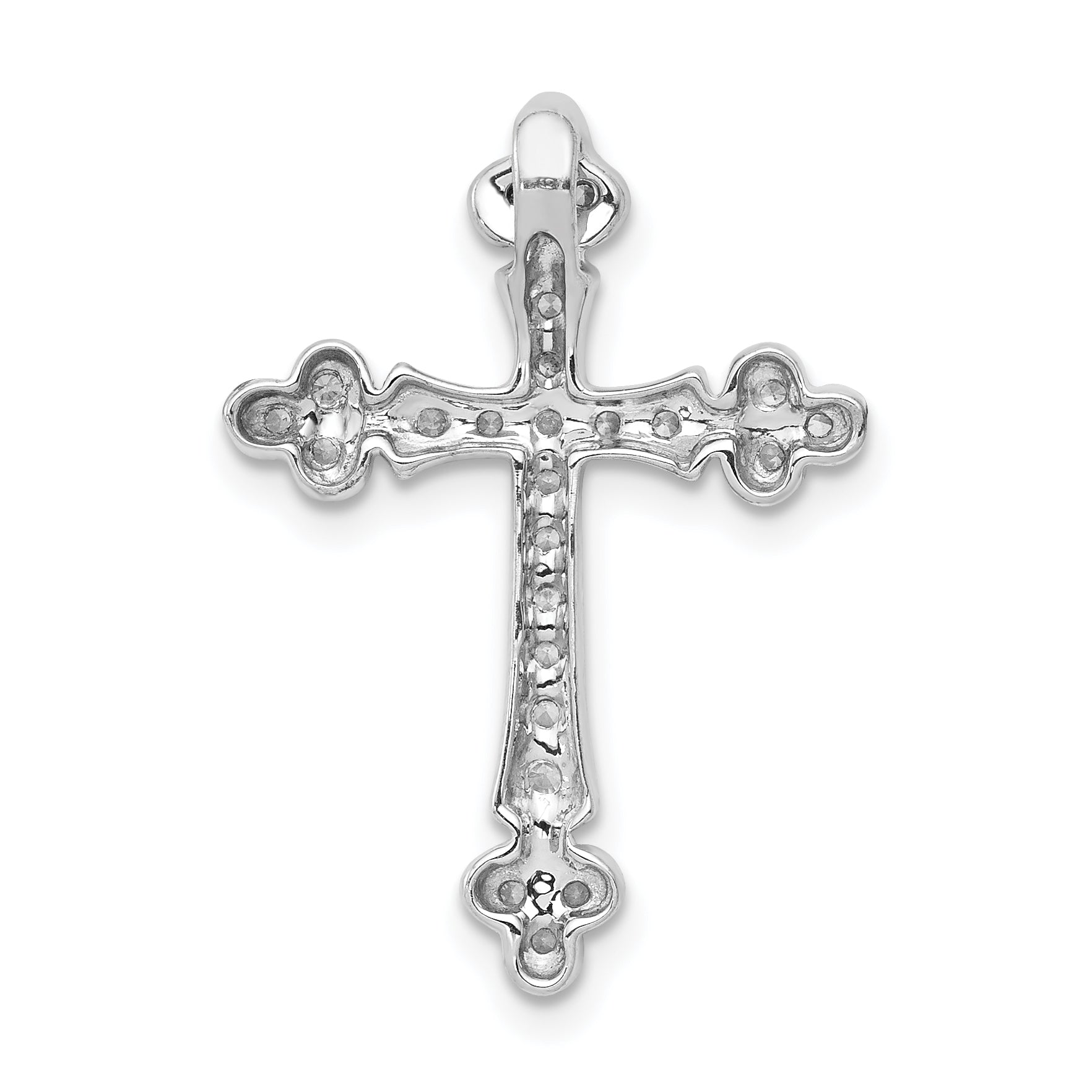 14k White Gold 1/4 carat Lab Grown Diamond VS/SI+ G+ Complete Cross Chain Slide Pendant