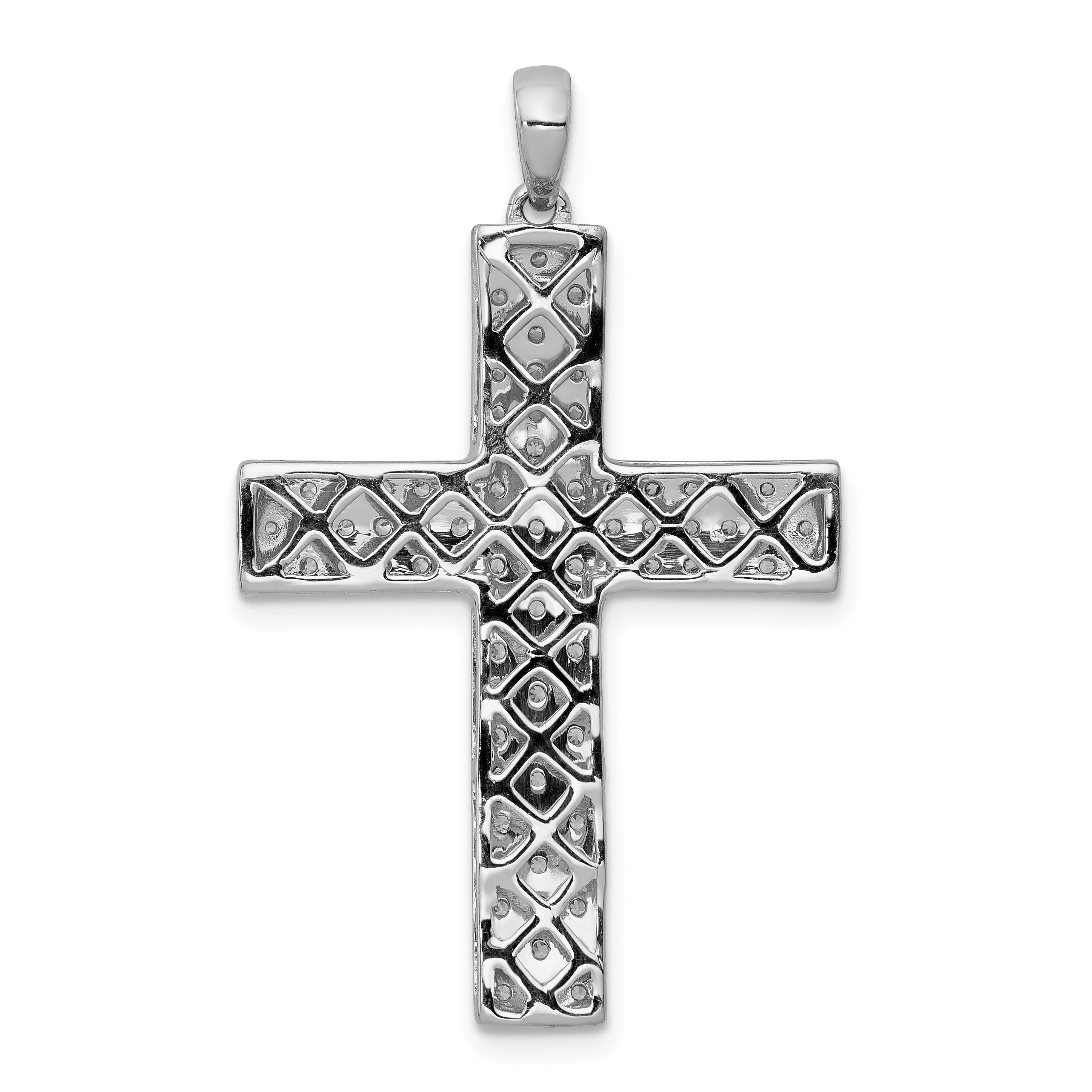 14k White Gold 1 carat Lab Grown Diamond VS/SI+ G+ Complete Latin Cross Pendant