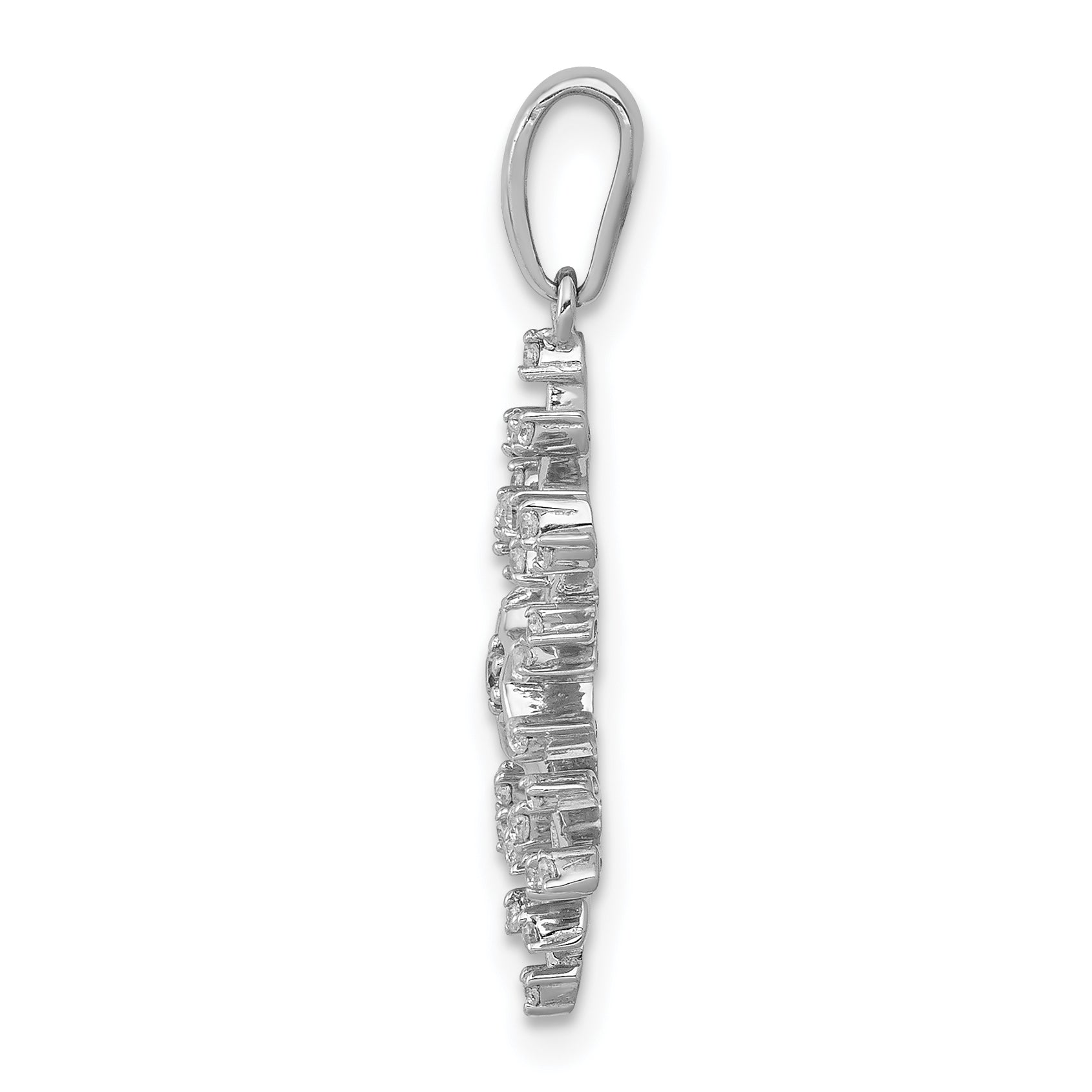 14k White Gold 1/6 carat Lab Grown Diamond VS/SI+ G+ Complete Snowflake Pendant