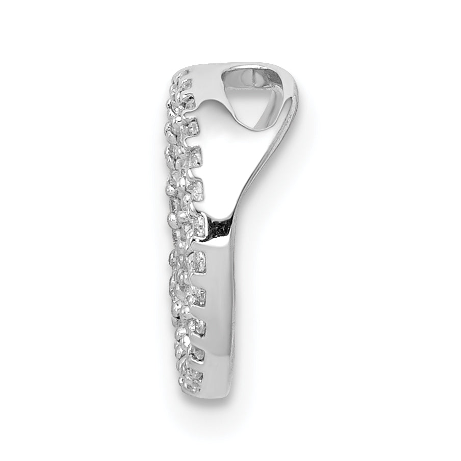 14k White Gold 1/6 carat Lab Grown Diamond VS/SI+ G+ Complete Peace Sign Chain Slide Pendant