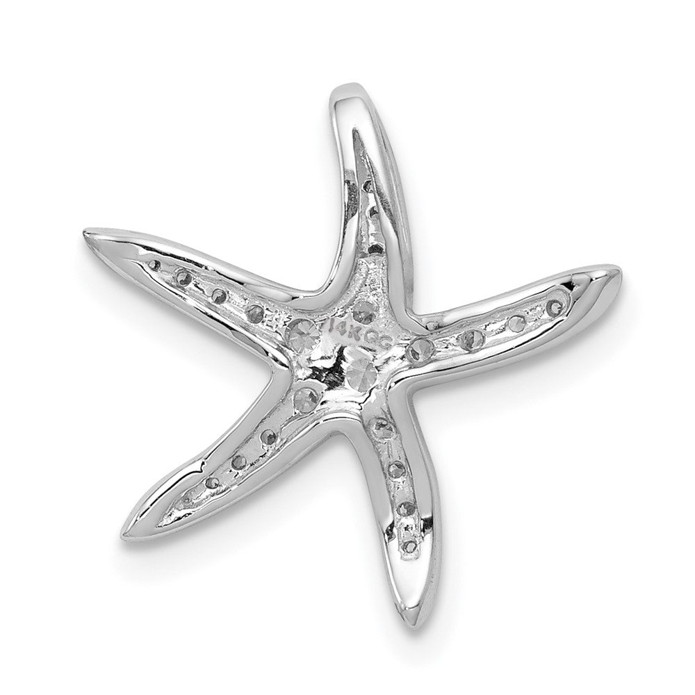 14K White Gold Lab Grown VS/SI FGH Dia Starfish Chain Slide