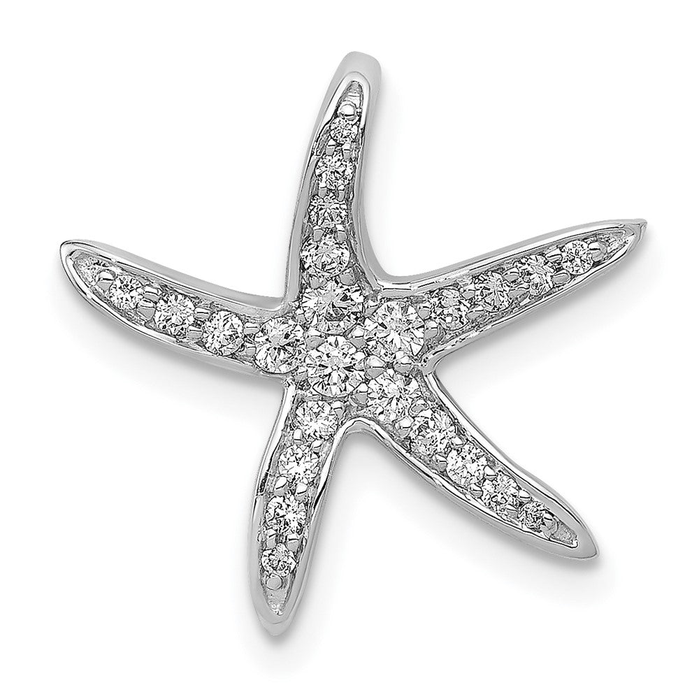 14K White Gold Lab Grown VS/SI FGH Dia Starfish Chain Slide