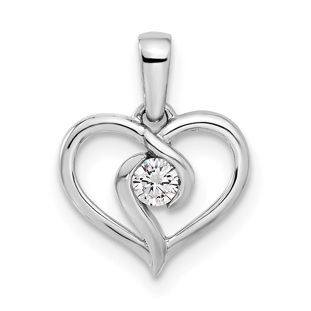 14K White Gold Lab Grown Diamond Vs/Si Fgh Heart Pendant