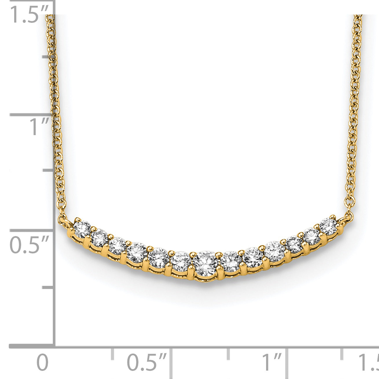True Origin 14k Rose Gold 1/2 carat Lab Grown Diamond VS+ F+ Complet 18 inch Fashion Bar Necklace