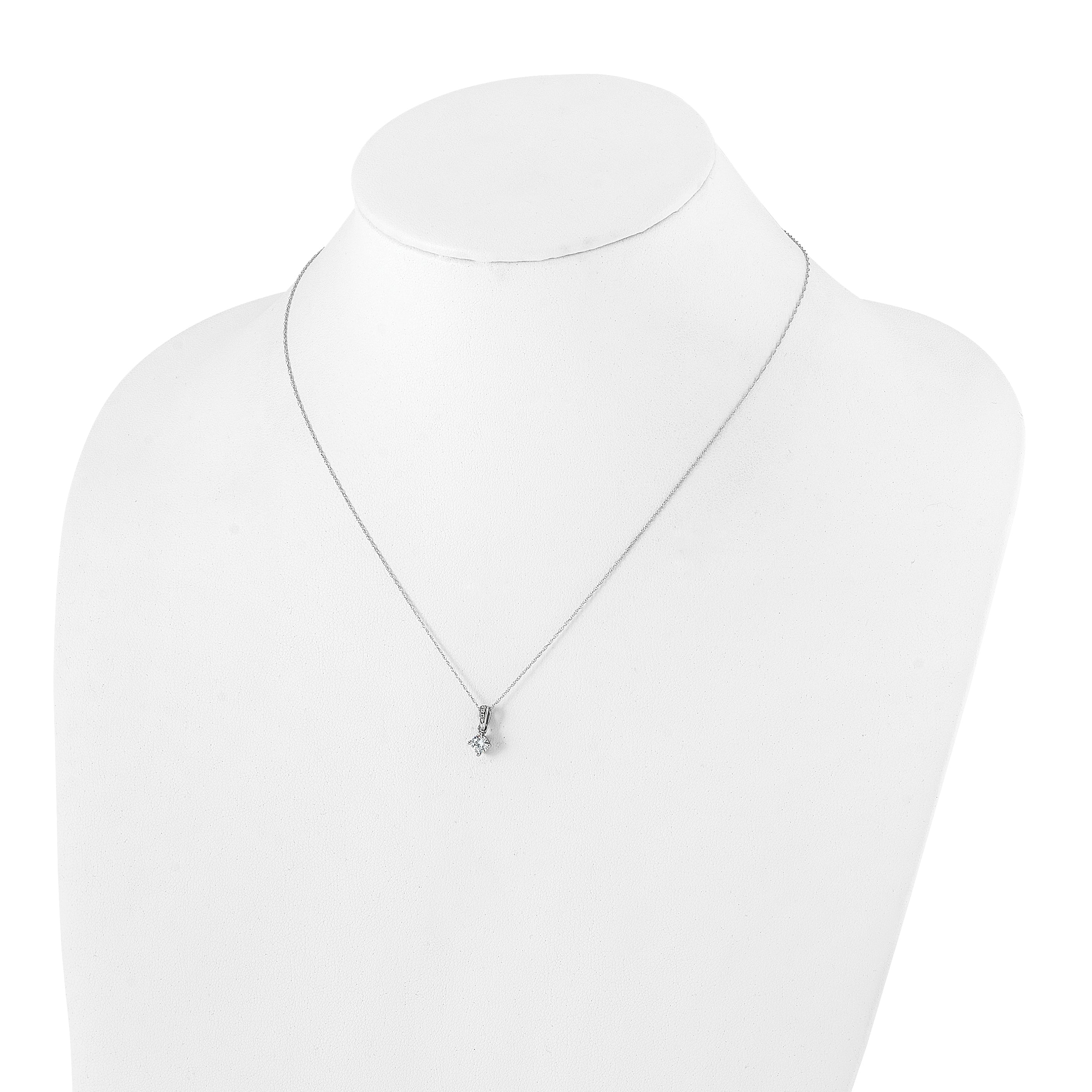 14k White Gold 1/3 carat Lab Grown Diamond VS/SI+ G+ 18 inch Pendant Necklace