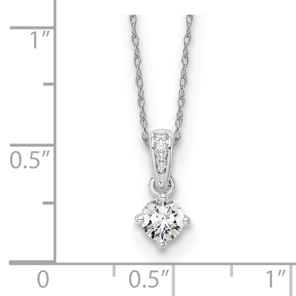 14k White Gold 1/3 carat Lab Grown Diamond VS/SI+ G+ 18 inch Pendant Necklace