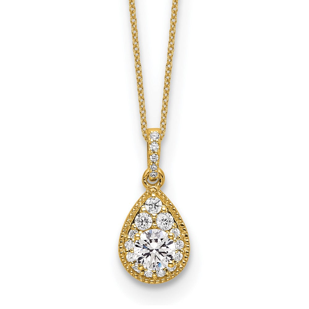 10k Teardrop Complete Lab Grown VS/SI FGH Dia Pendant w/ chain