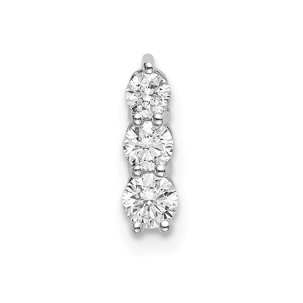 14K White Gold Lab Grown Diamond Vs/Si Fgh 3-Stone Pendant