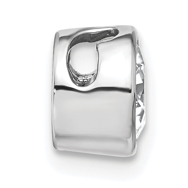 14k White Gold 1 carat Lab Grown Diamond VS/SI+ G+ Round Complete Bezel Chain Slide Pendant