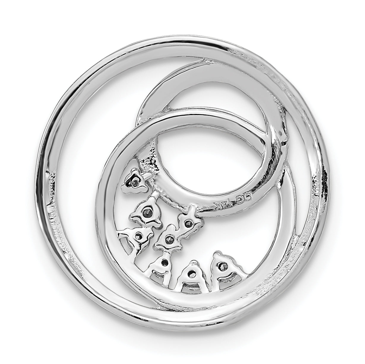 14k Two Tone 1/5 carat Lab Grown Diamond VS/SI+ G+ Complete Circle Cluster Chain Slide Pendant