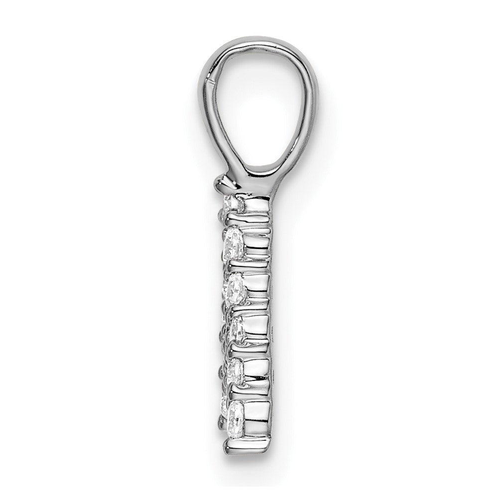 14K White Gold Lab Grown VS/SI FGH Dia Letter A Initial Pendant