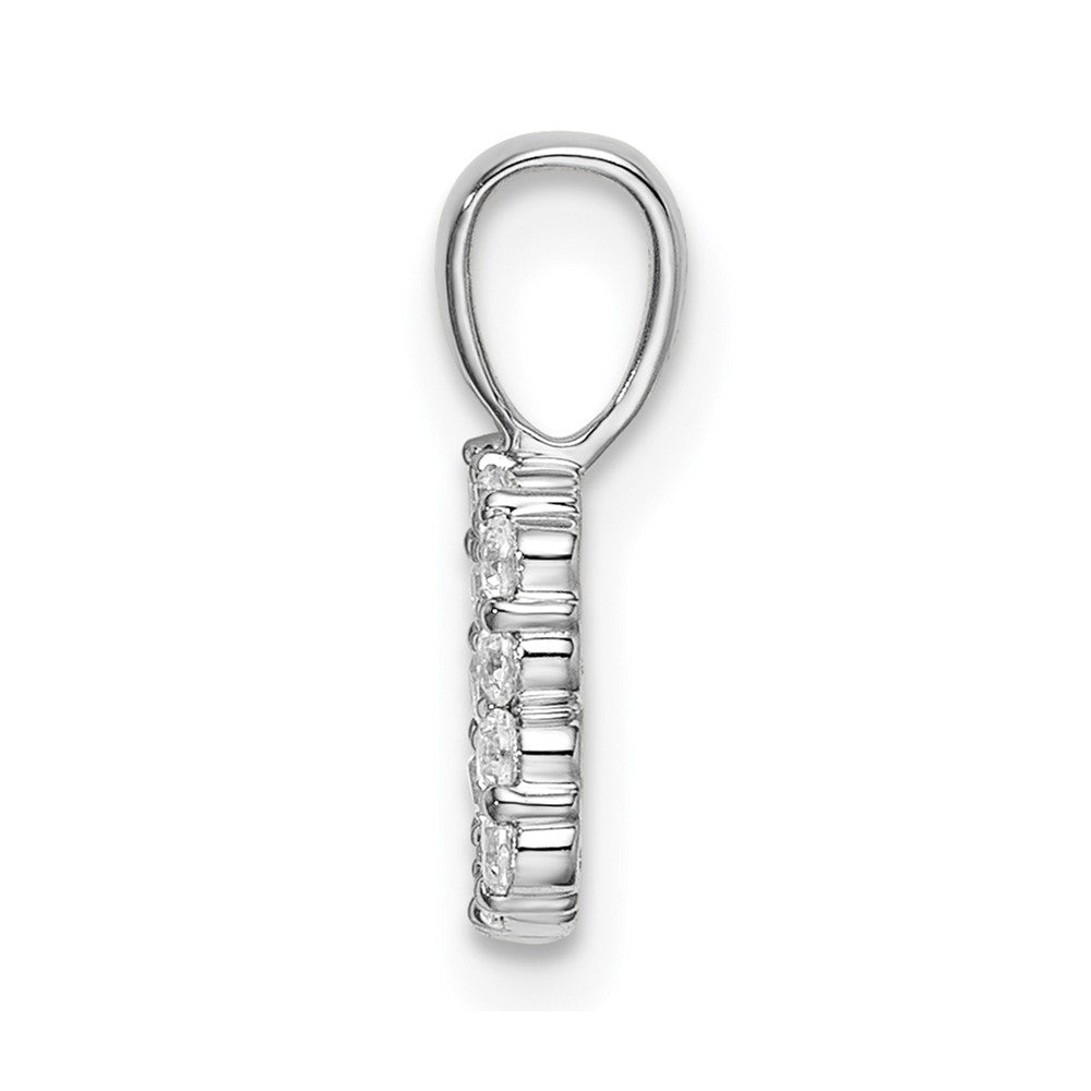 14K White Gold Lab Grown Vs/Si Fgh Dia Letter B Initial Pendant