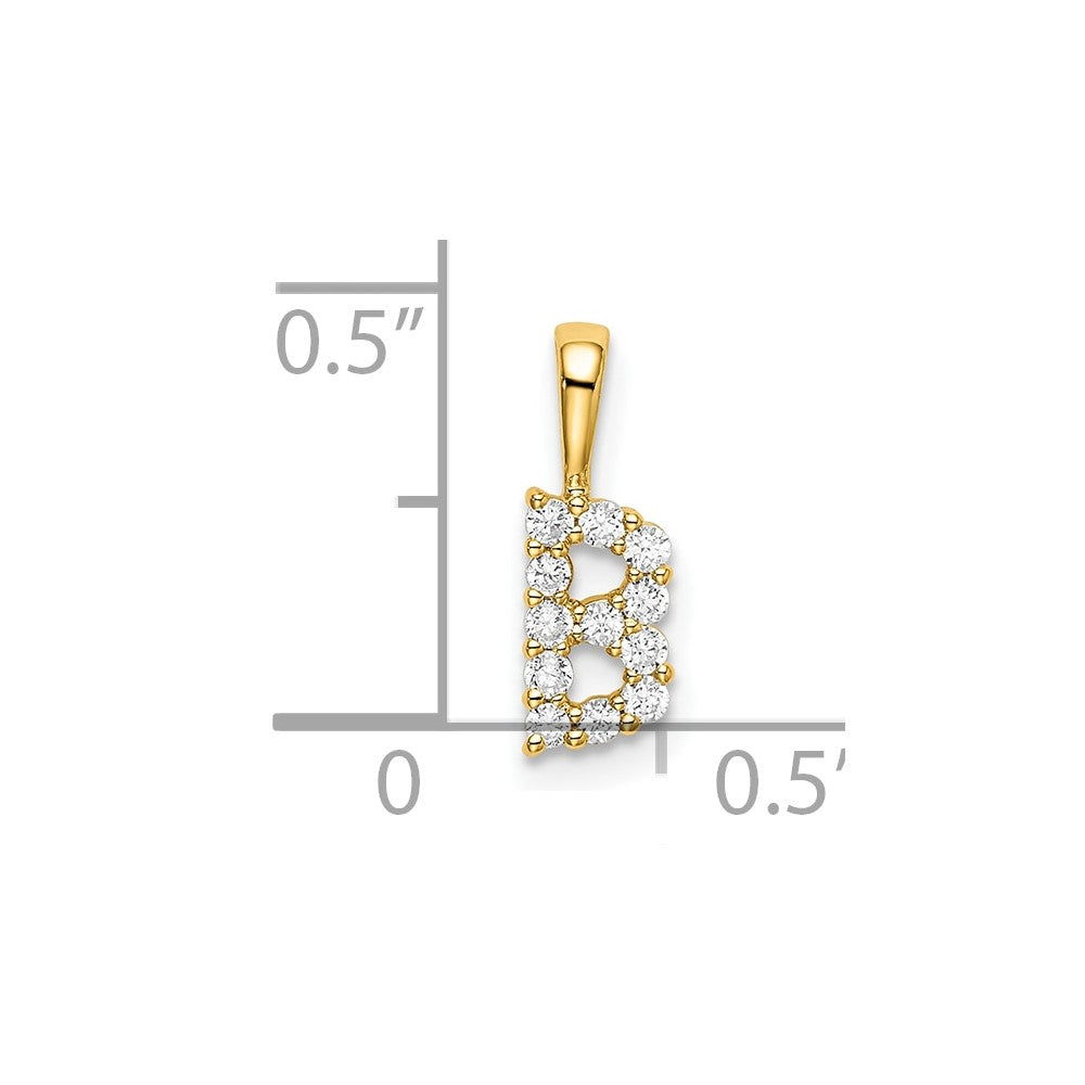 14K Lab Grown VS/SI FGH Dia Letter B Initial Pendant