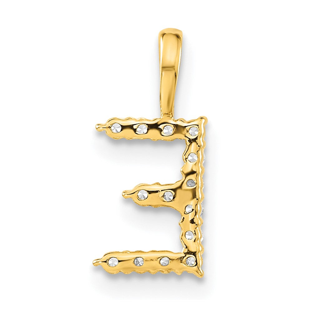14K Lab Grown VS/SI FGH Dia Letter E Initial Pendant