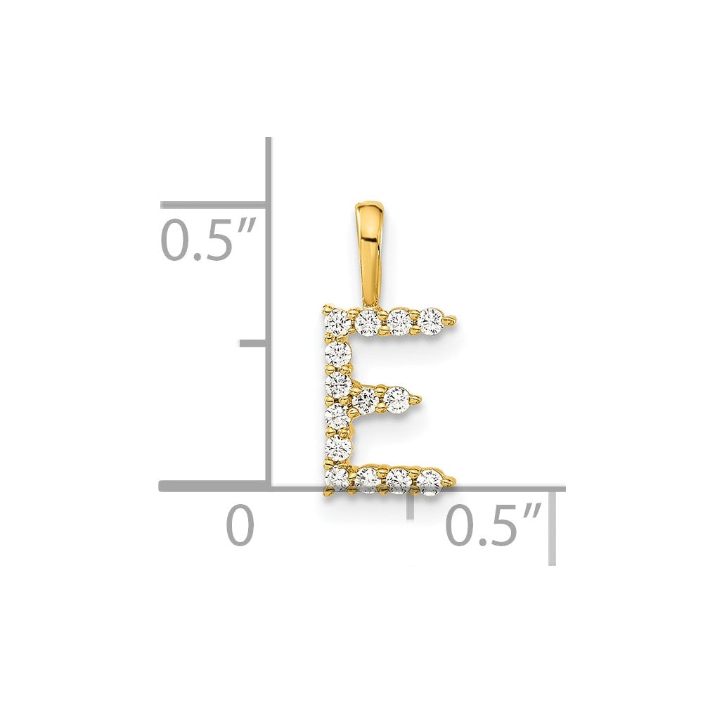 14K Lab Grown VS/SI FGH Dia Letter E Initial Pendant