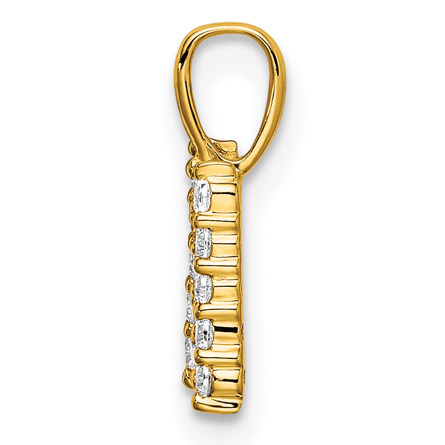 14k 1/6 carat Lab Grown Diamond VS/SI+ G+ Complete Letter N Initial Pendant