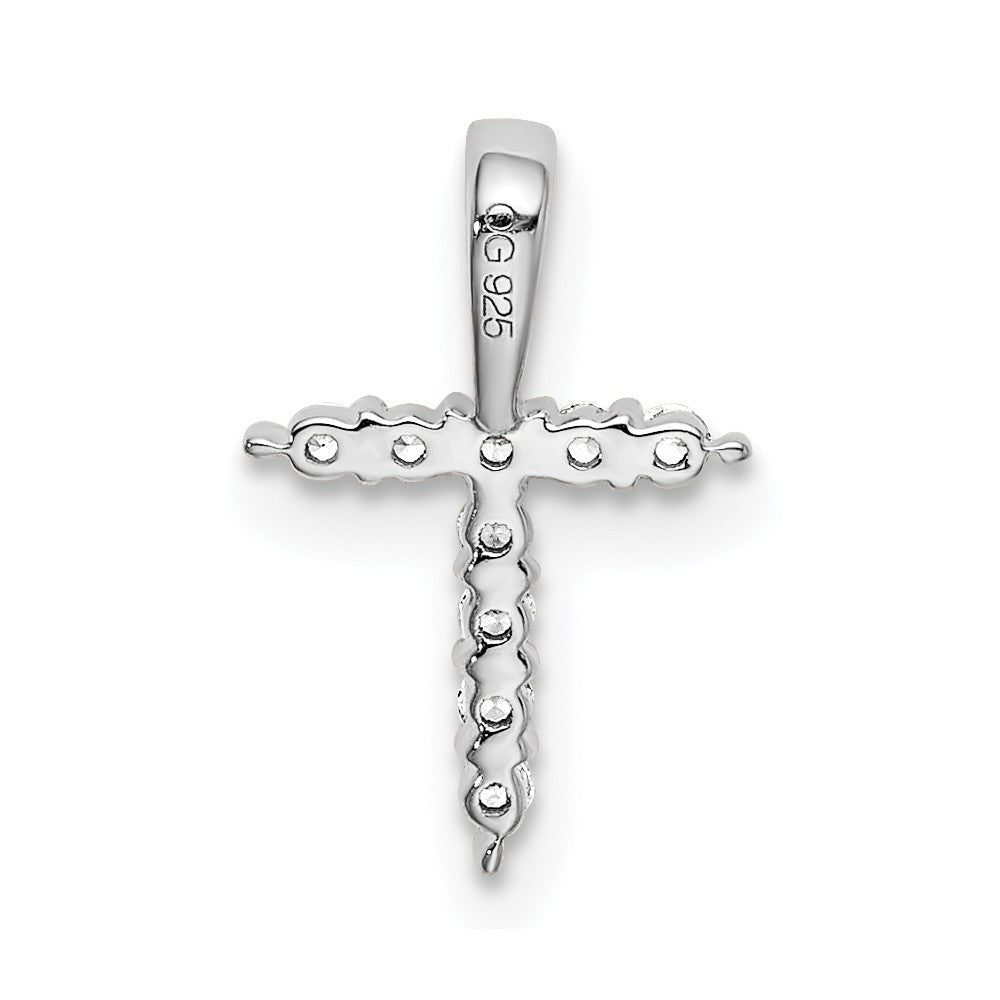 14K White Gold Lab Grown Vs/Si Fgh Dia Letter T Initial Pendant