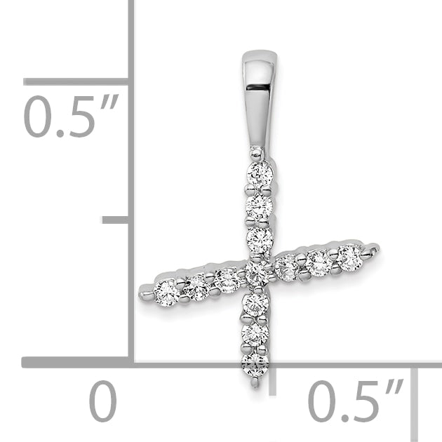 14k White Gold 1/8 carat Lab Grown Diamond VS/SI+ G+ Complete Letter X Initial Pendant