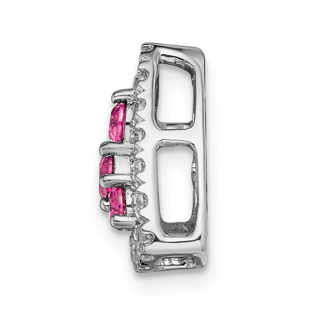 14k 1/2 carat Lab Grown Diamond VS/SI+ G+ and Lab Created Emerald Triangle Complete Chain Slide Pendant