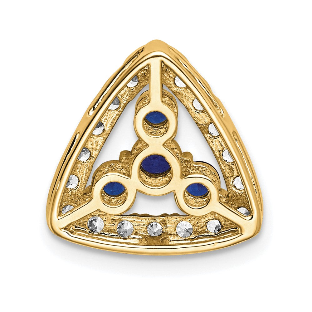 14K Lab Grown Diamond Vs/Si Fgh & Cr Sapphiretriangle Pendant