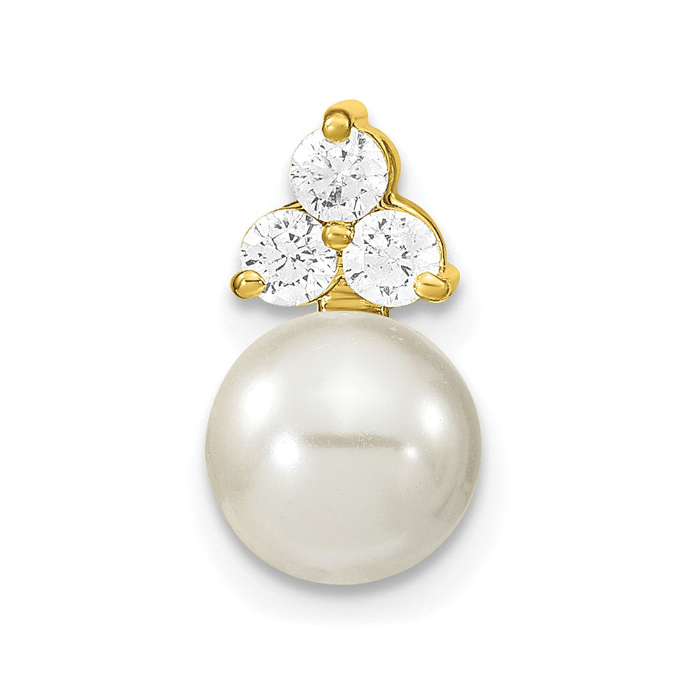 14K White Gold Lab Grown Diamond Vs/Si Fgh Fancy Fwc Pearl Chain Sli