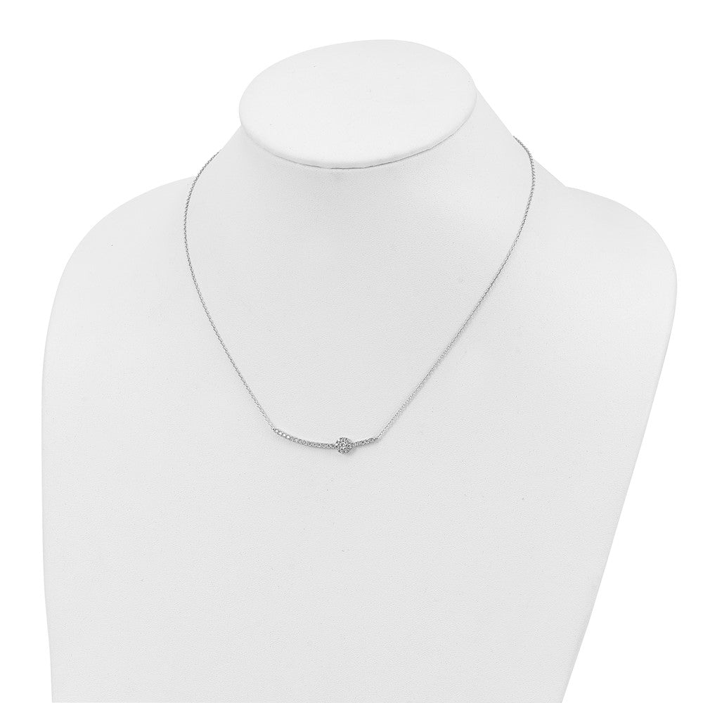 14K White Gold Lab Grown Diamond Vs/Si Fgh Halo Bar Necklace