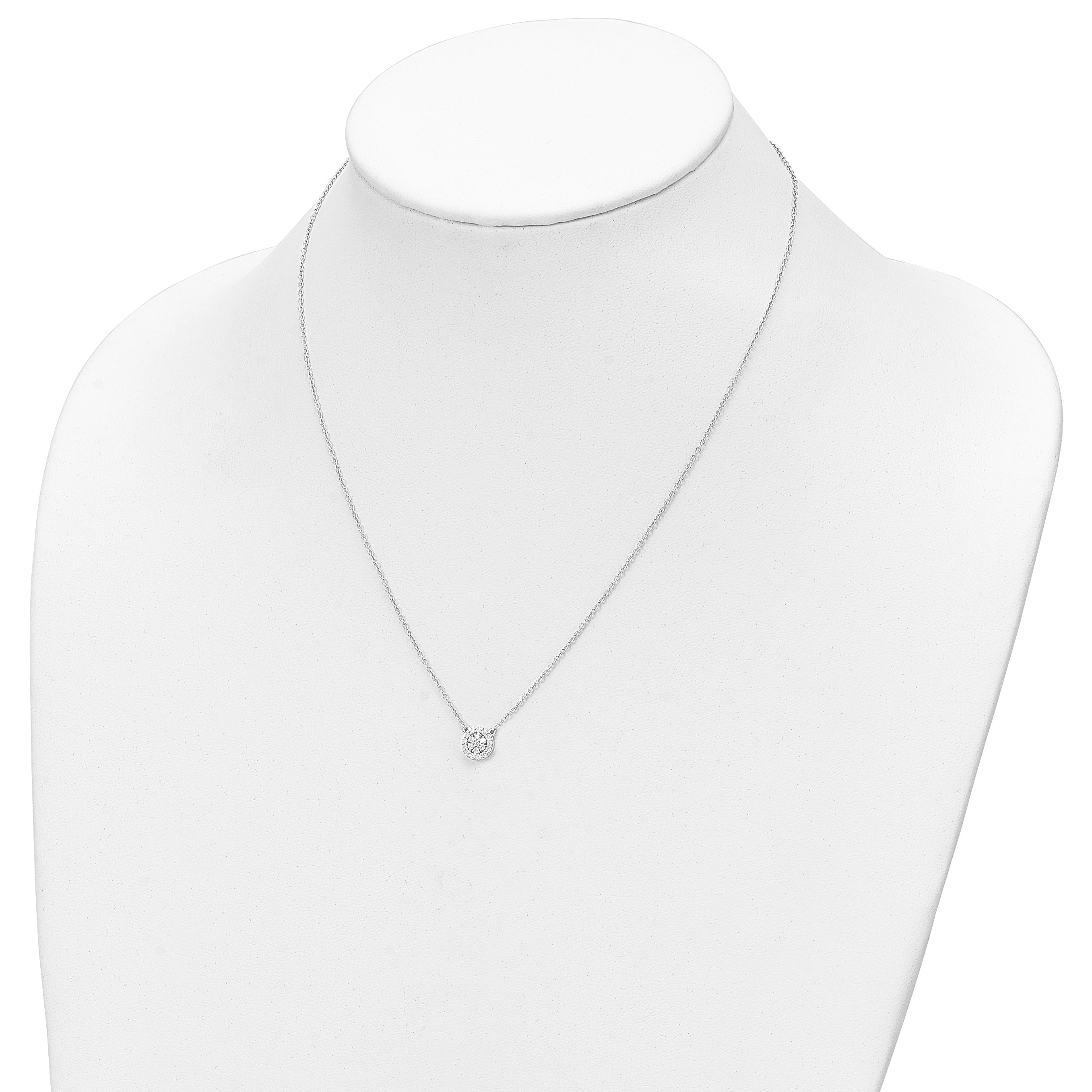 14k White Gold 1/5 carat Lab Grown Diamond VS/SI+ G+ Complete 18 inch Necklace