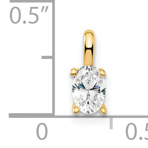 14k 1/3 carat Lab Grown Diamond VS/SI+ G+ Complete Oval Solitaire Pendant