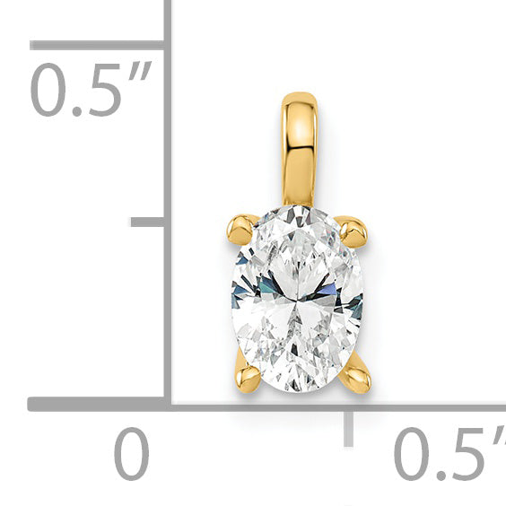14k 1/3 carat Lab Grown Diamond VS/SI+ G+ Complete Oval Solitaire Pendant