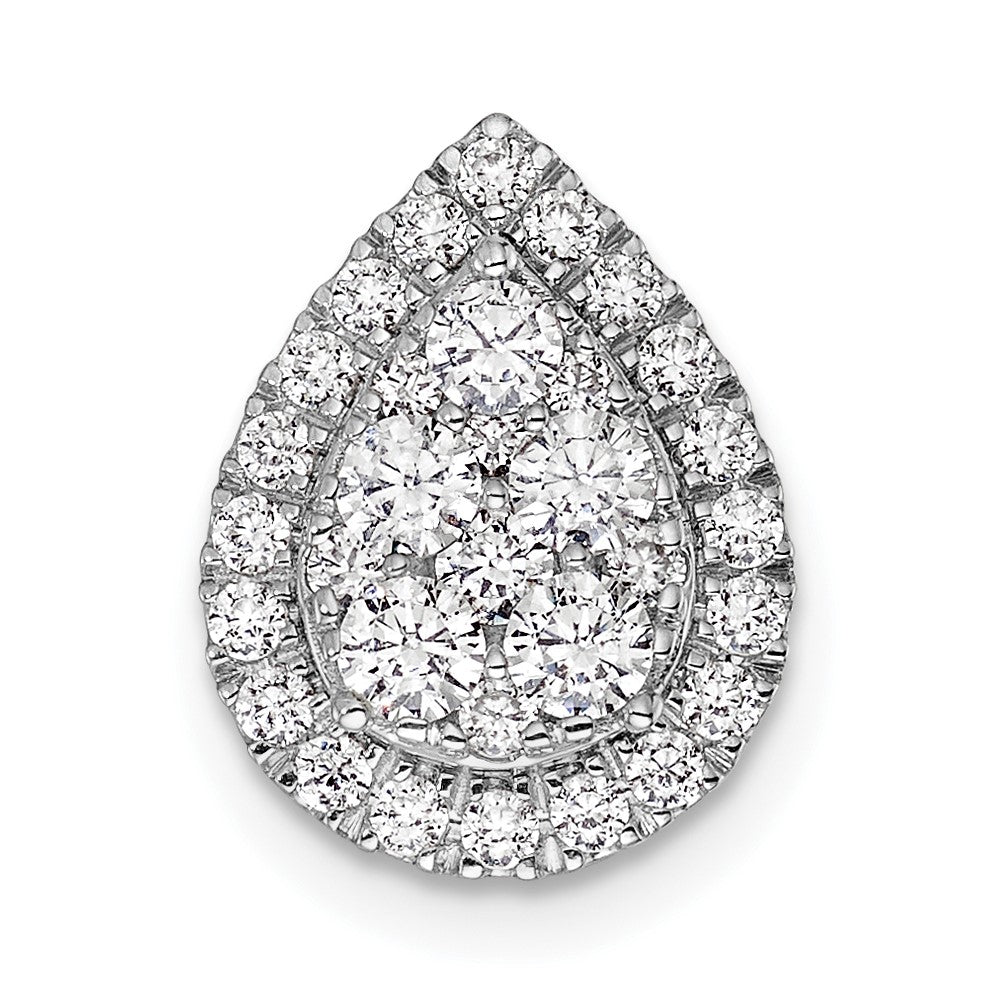 14K White Gold Lab Grown Diamond VS/SI FGH Teardrop Chain Slide