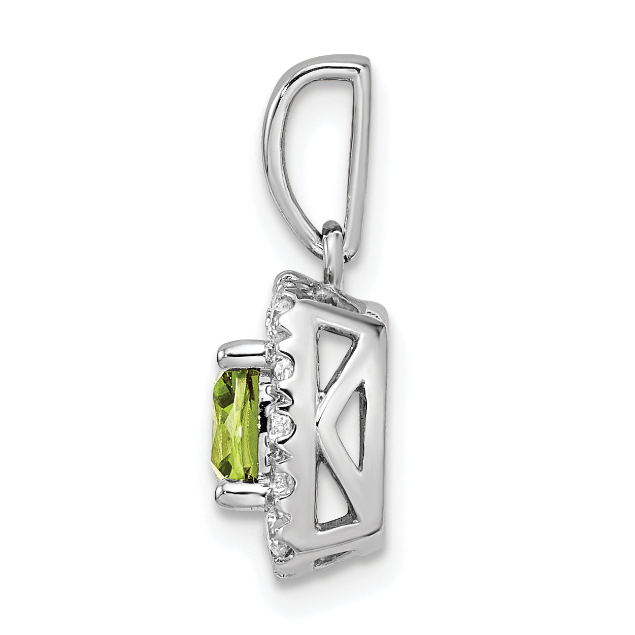 14k White Gold 1/4 carat Lab Grown Diamond VS/SI+ G+ April Birthstone White Sapphire Halo Pendant