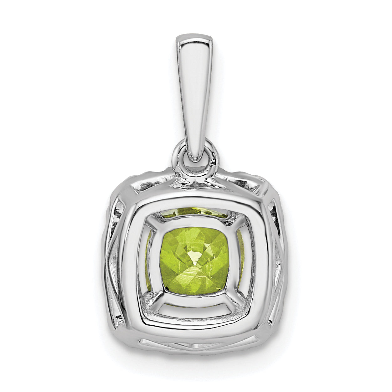 14k White Gold 1/4 carat Lab Grown Diamond VS/SI+ G+ April Birthstone White Sapphire Halo Pendant