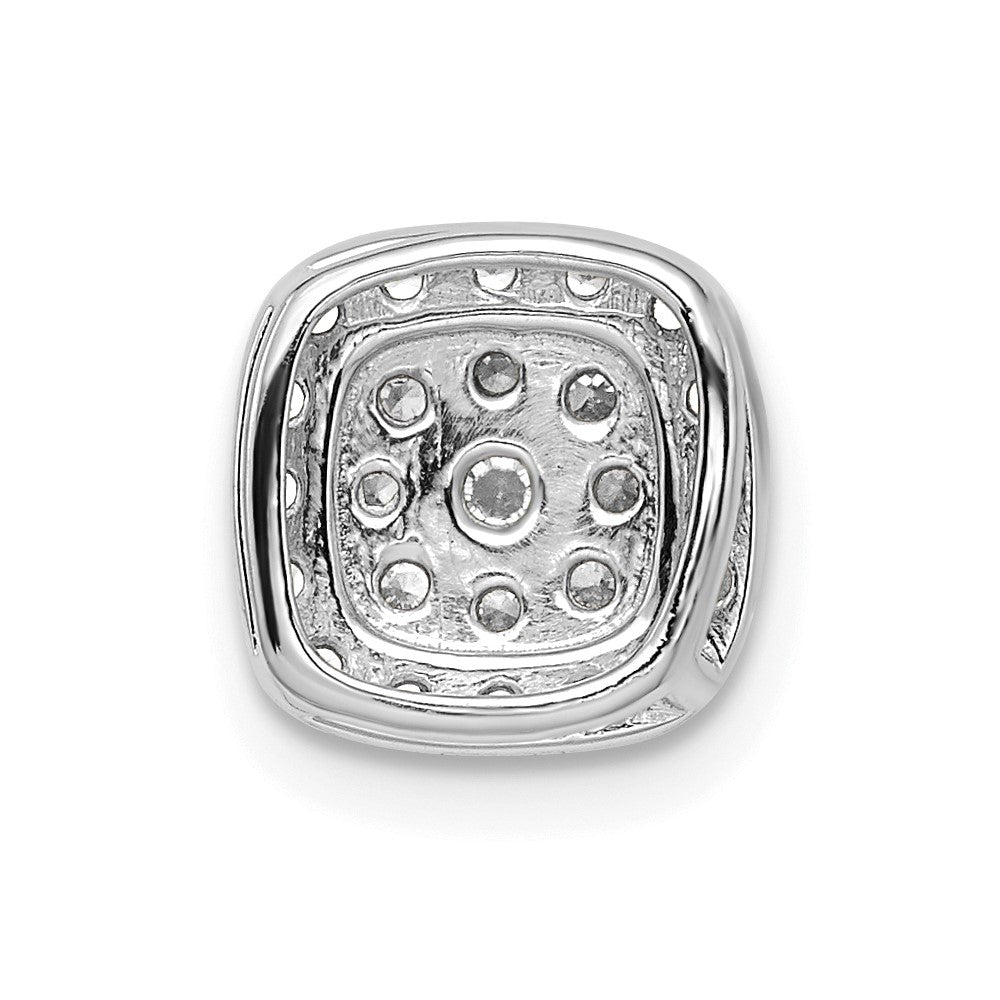 14K White Gold Lab Grown Diamond VS/SI FGH Squared Halo Chain Slide