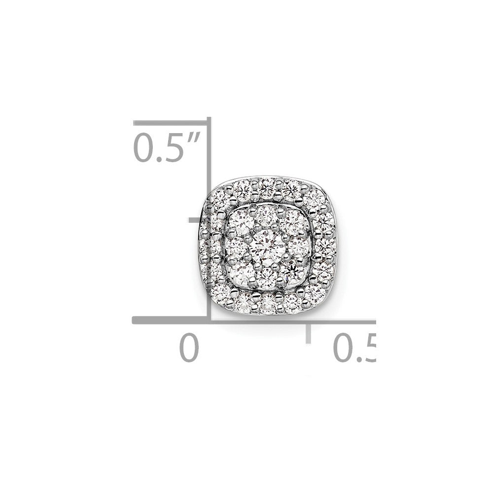 14K White Gold Lab Grown Diamond VS/SI FGH Squared Halo Chain Slide