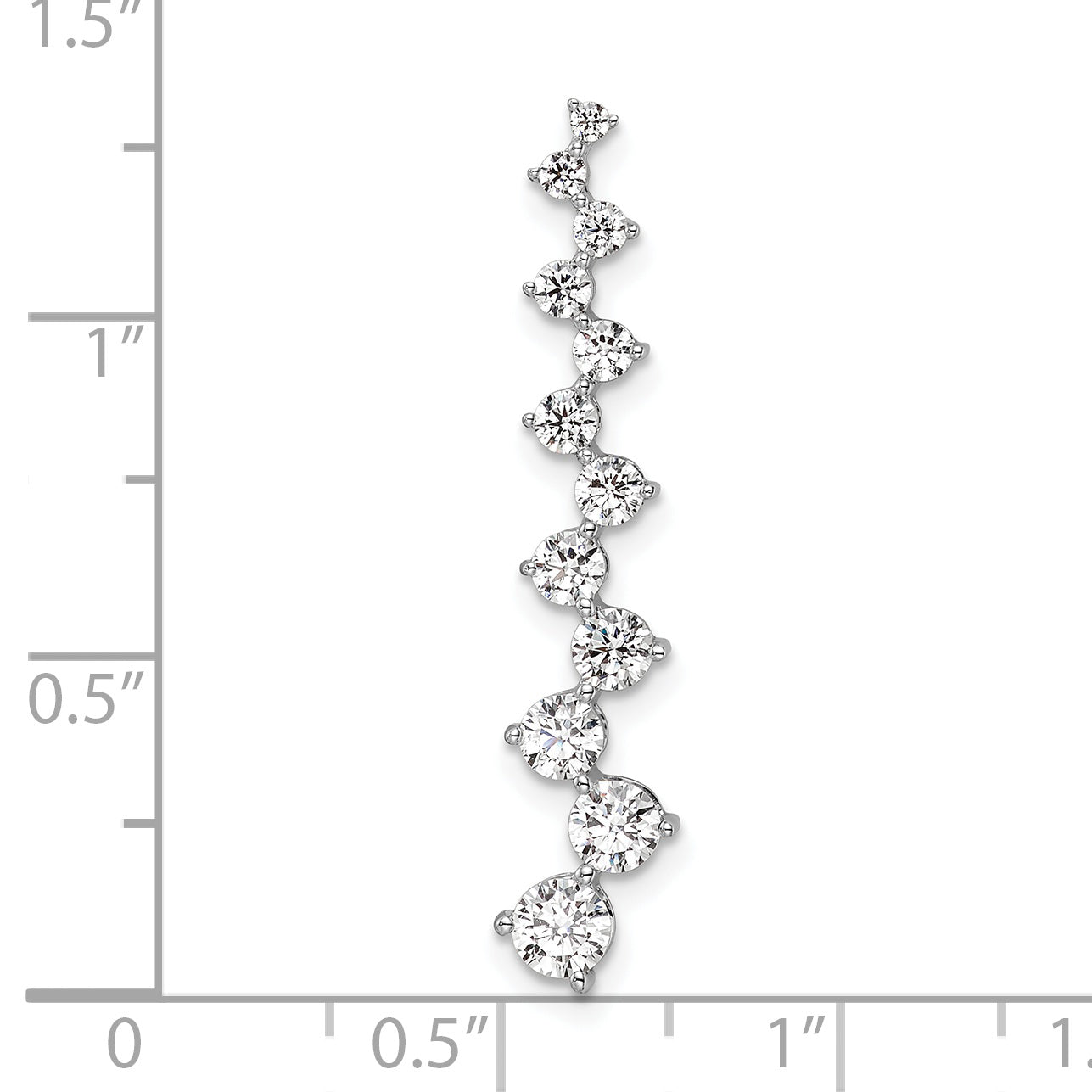 14k White Gold 1 carat Lab Grown Diamond VS/SI+ G+ Fashion Bar Chain Slide Pendant