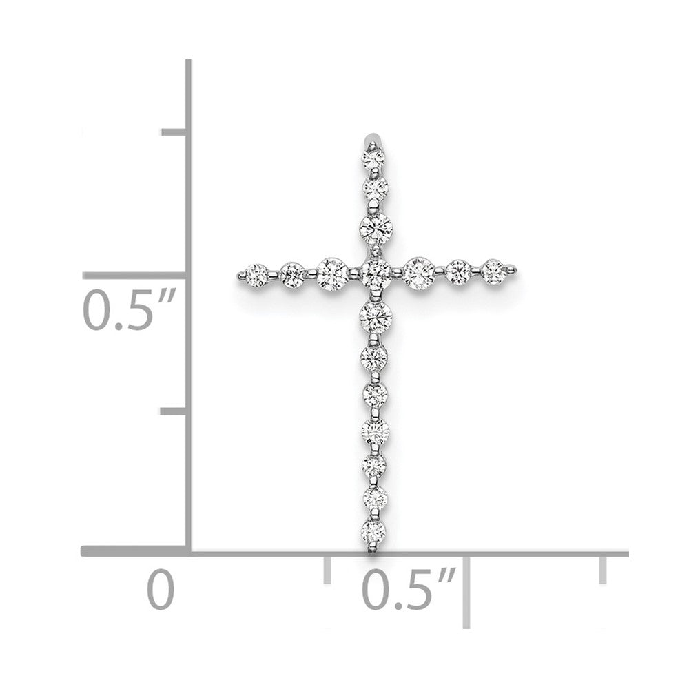 14K White Gold Lab Grown Diamond VS/SI FGH Cross Chain Slide Pendant