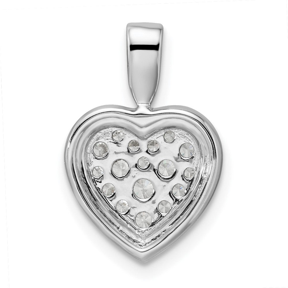 14K White Gold Lab Grown Diamond VS/SI FGH Framed Heart Pendant