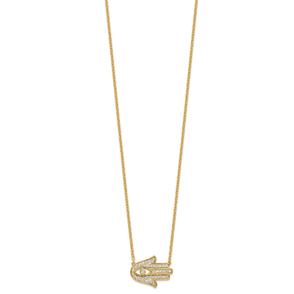 14K Lab Grown Diamond Vs/Si Fgh Hamsa Necklace